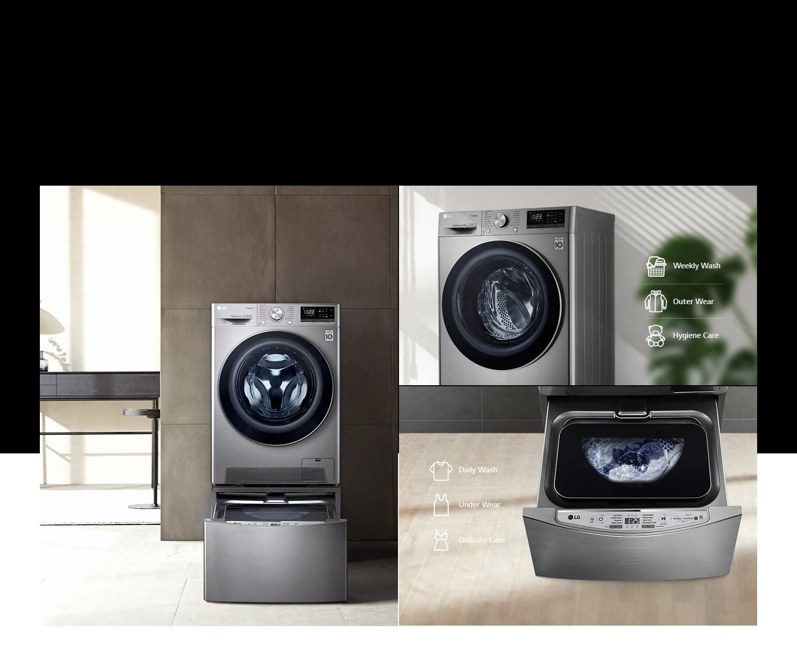 قابلیت ماشین لباسشویی ال جی مدل LG F4V5VYP2T Washing Machine 9Kg
