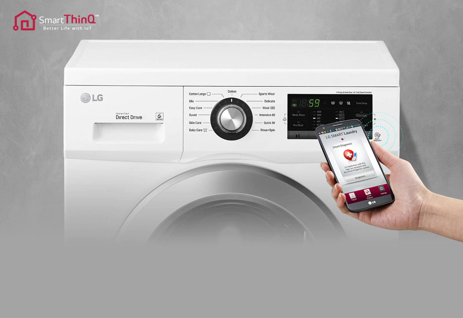 مشخصات ماشین لباسشویی ال جی مدل LG F4J5TNP3W Washing Machine 8Kg
