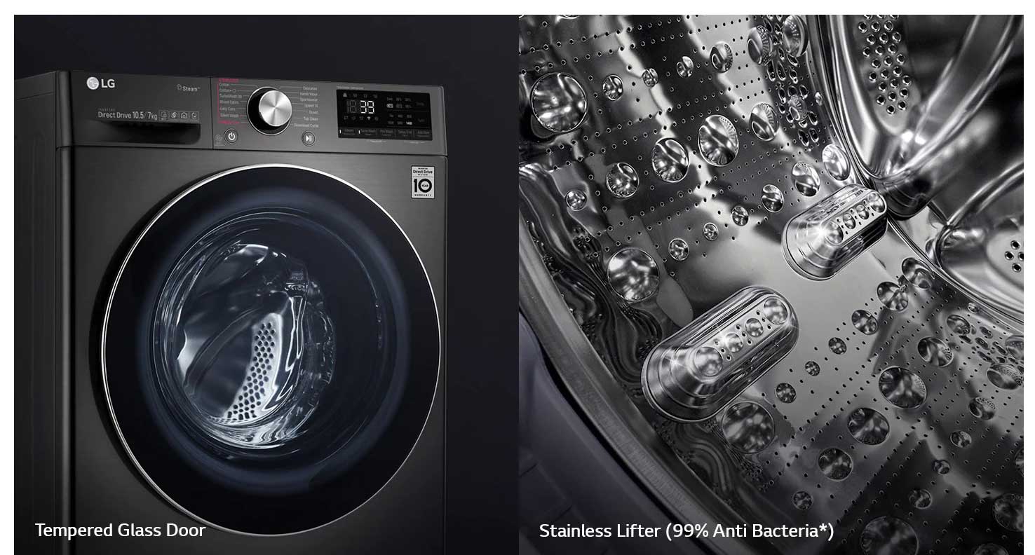 مشخصات ماشین لباسشویی ال جی مدل LG WV9142BRP Washing Machine 10.5Kg