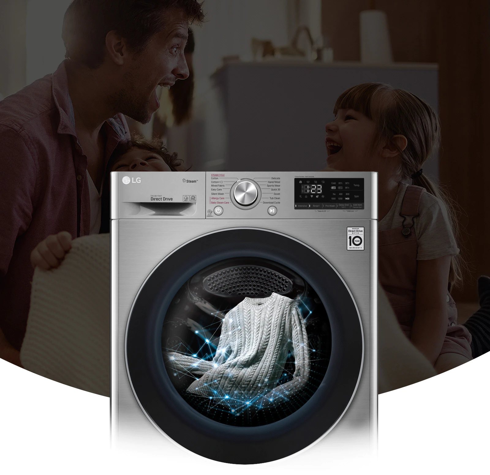 ماشین لباسشویی ال جی مدل LG F4V5VYP2T Washing Machine 9Kg