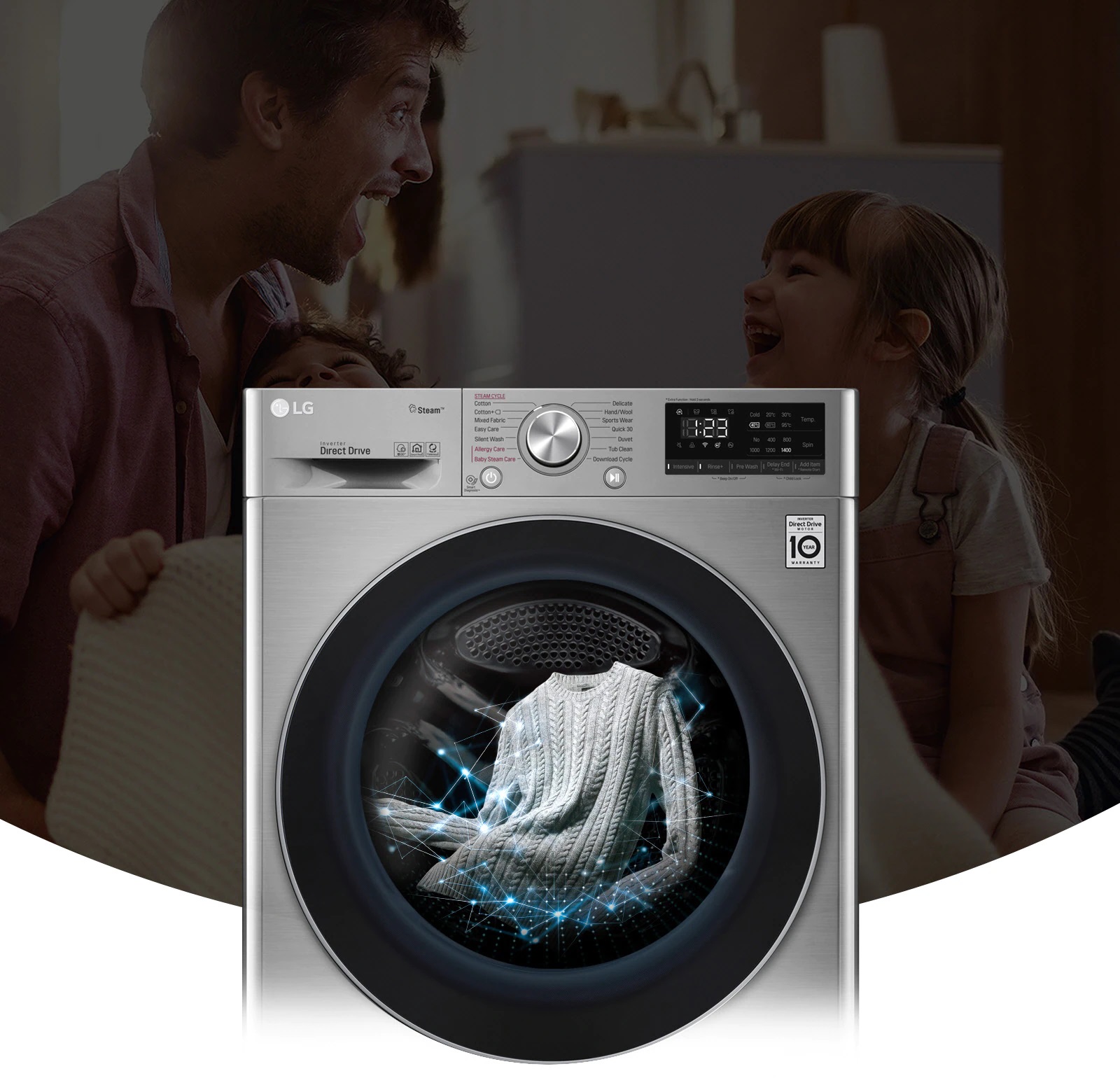 ماشین لباسشویی ال جی مدل LG F4V5RYP2T Washing Machine 10.5Kg