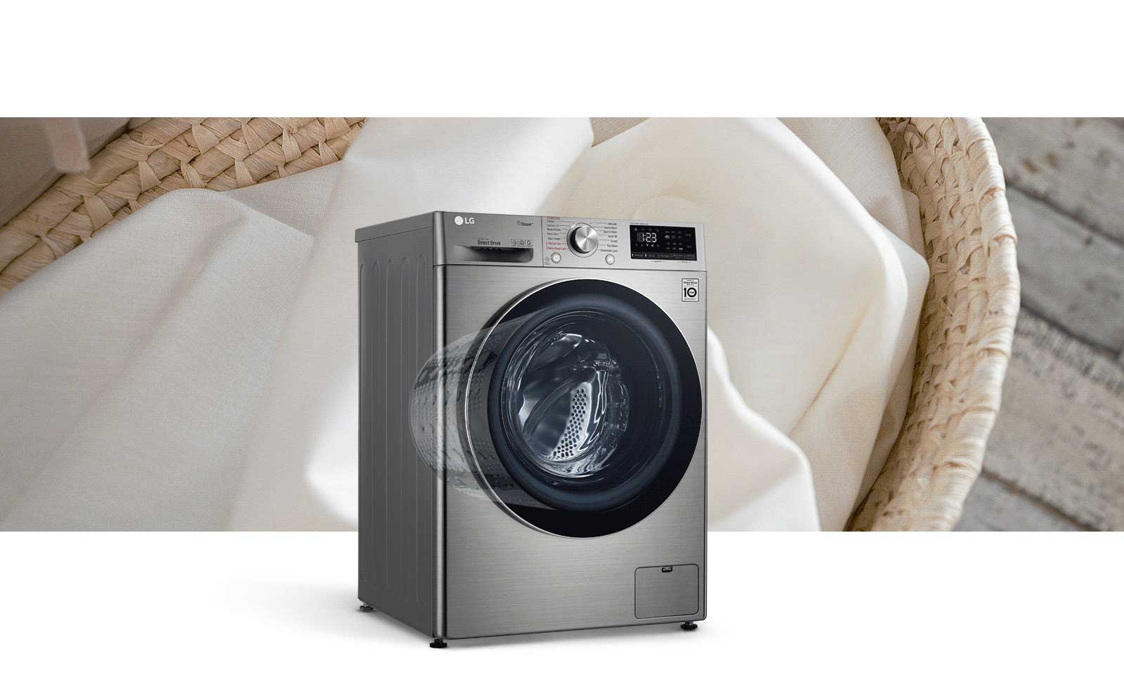 مشخصات ماشین لباسشویی ال جی مدل LG F4V5VYP2T Washing Machine 9Kg