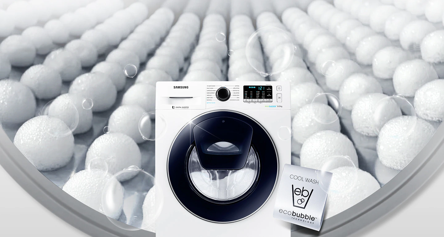 کیفیت ماشین لباسشویی سامسونگ مدل Samsung WW90K54E0UW AddWashᵀᴹ front loader washing machine 9KG