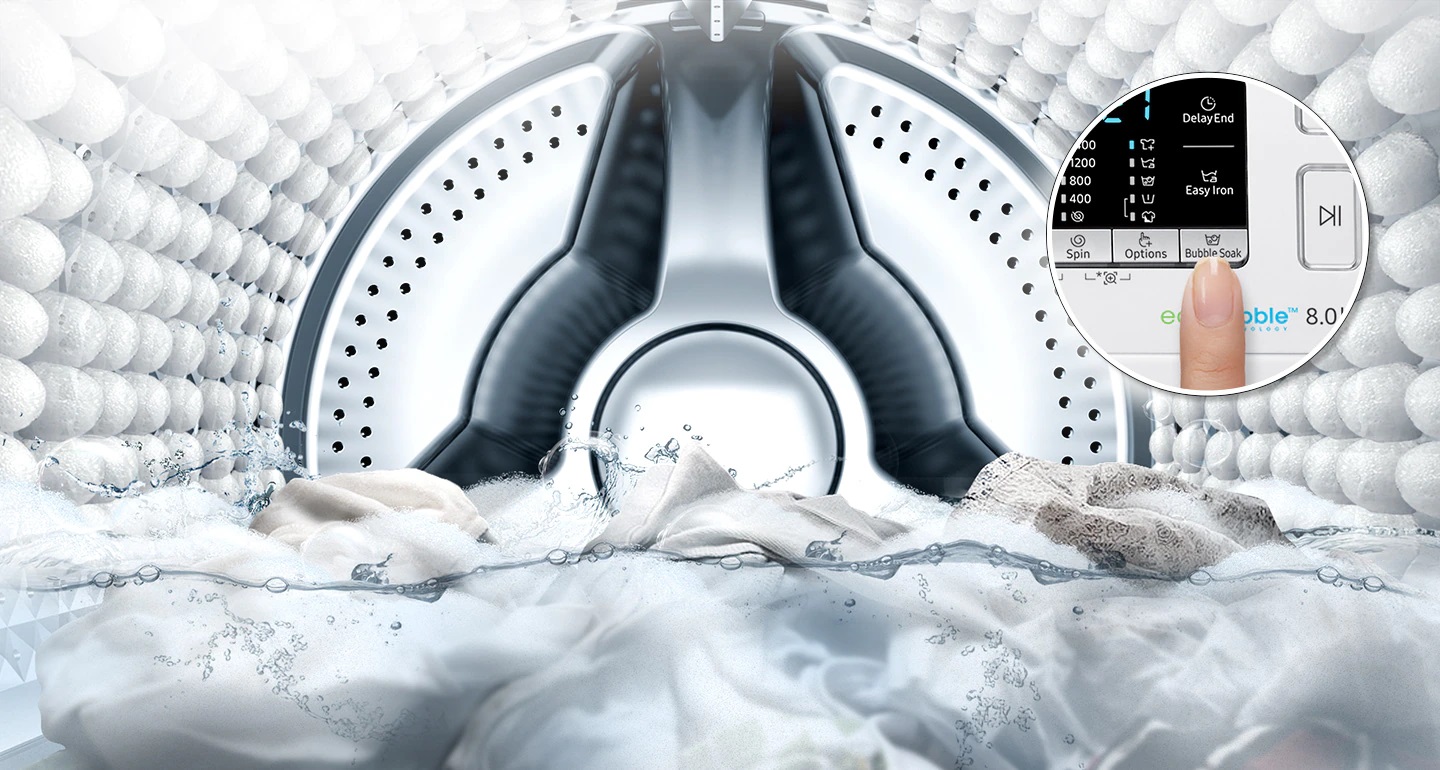 قیمت ماشین لباسشویی 8 کیلو ادواش سامسونگ مدل Samsung 8.0 kg Ecobubble™ Front Load Washing Machine WW80K54E0WW