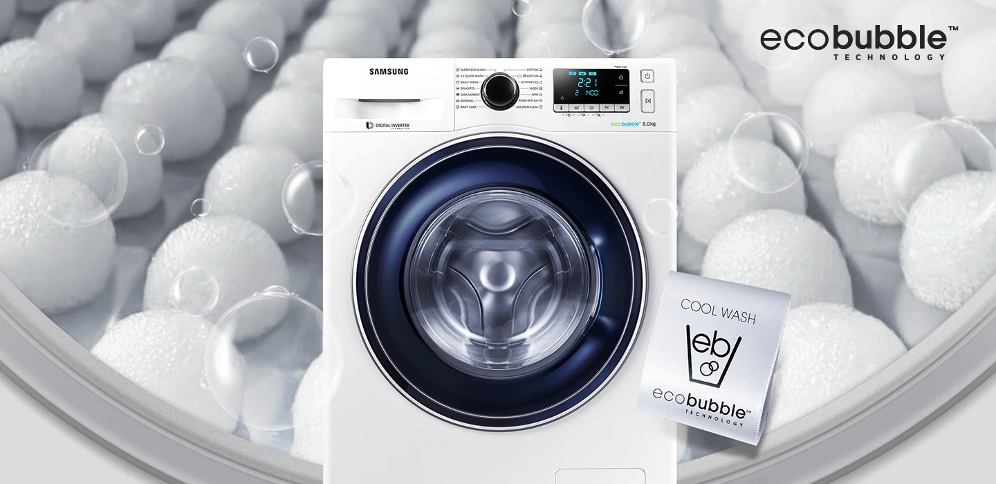 قیمت ماشین لباسشویی 8 کیلویی سامسونگ مدل Samsung washing machine EcoBubble™, 8kg WW80J5555FW1FH