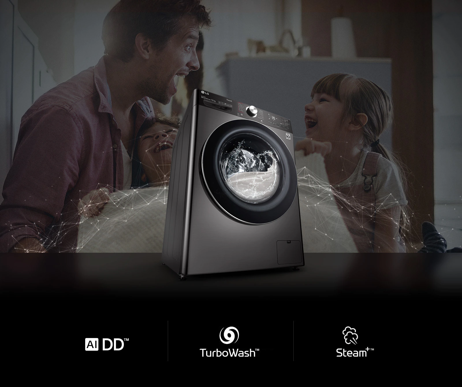 قیمت ماشین لباسشویی ال جی مدل LG WDV1260BRP Washing Machine 12Kg