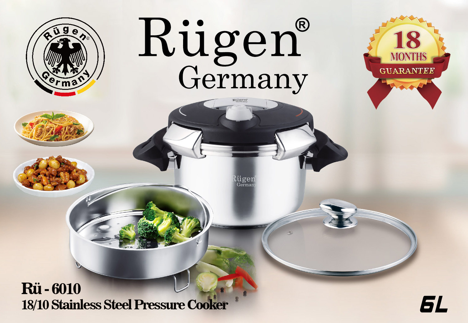 قیمت زودپز روگازی روگن مدل Rugen Pressure cooker RU-6010