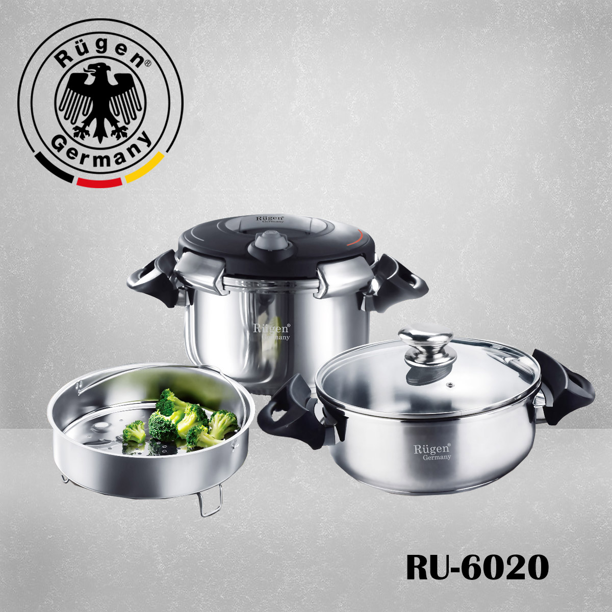 زودپز روگازی دوقلو روگن مدل Rugen twin Pressure cooker Ru-6020
