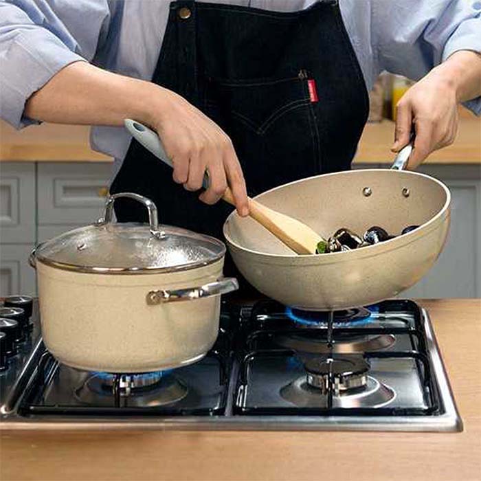 قیمت سرویس قابلمه گرانیتی کرکماز مدل Korkmaz A1272 Granita 7 Piece Cookware Set