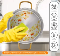 ماهیتابه 32 دودسته استیل P12 لایف اسمایل مدل LIFEP12SHR32