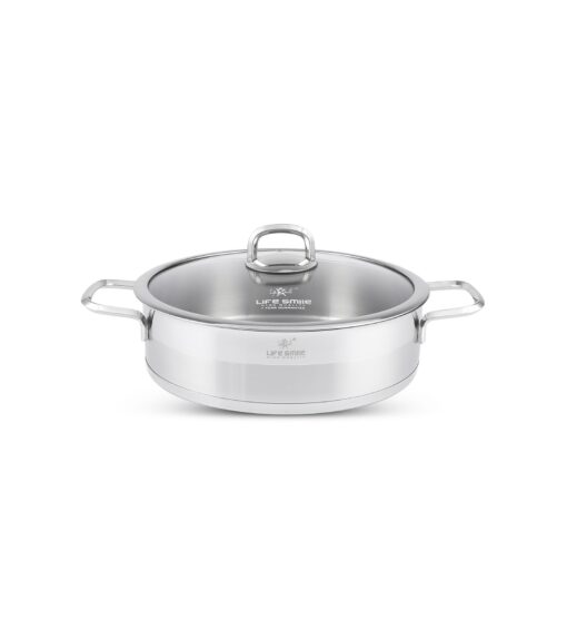 ماهیتابه 24 دودسته استیل P12 لایف اسمایل مدل LIFEP12SHR24