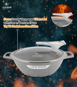 تابه وک 28 دو دسته گرانیت FLCM لایف اسمایل مدل FLCM2HWOK-28