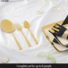 سرویس قاشق چنگال استیل طلایی لایف اسمایل مدل CUT-38-4