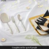 سرویس قاشق چنگال استیل نقره ای لایف اسمایل مدل CUT-38-7