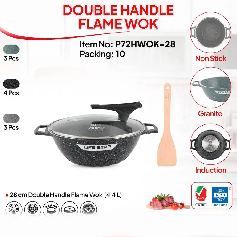 ویژگی های تابه گرانیتی وک لایف اسمایل P72HWOK