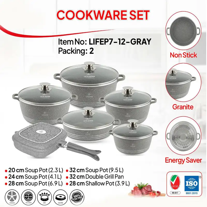 سرویس قابلمه گرانیتی لایف اسمایل مدل LIFEP7