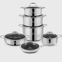 سرویس قابلمه لایف اسمایل مدل P-18 ۱۲ پارچه استیل کف لیزری
