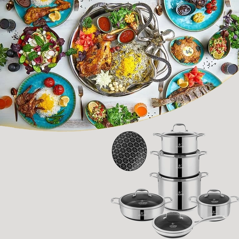 مزایای خرید سرویس قابلمه لایف اسمایل مدل P-18 ۱۲ پارچه استیل کف لیزری