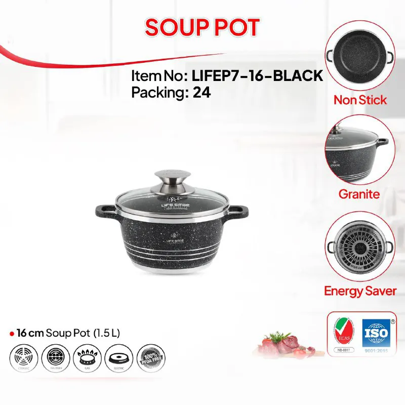 ویژگی های قابلمه گرانیتی لایف اسمایل مدل LIFEP7 16