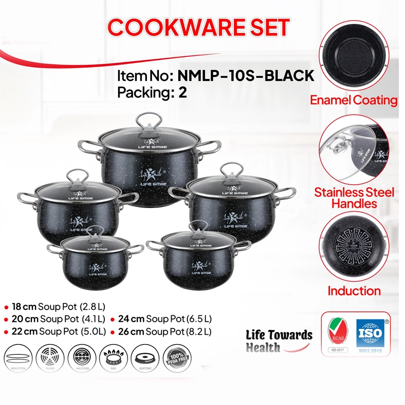 قیمت سرویس قابلمه 10 پارچه لایف اسمایل لعابی مدل NMLP-10S-F1