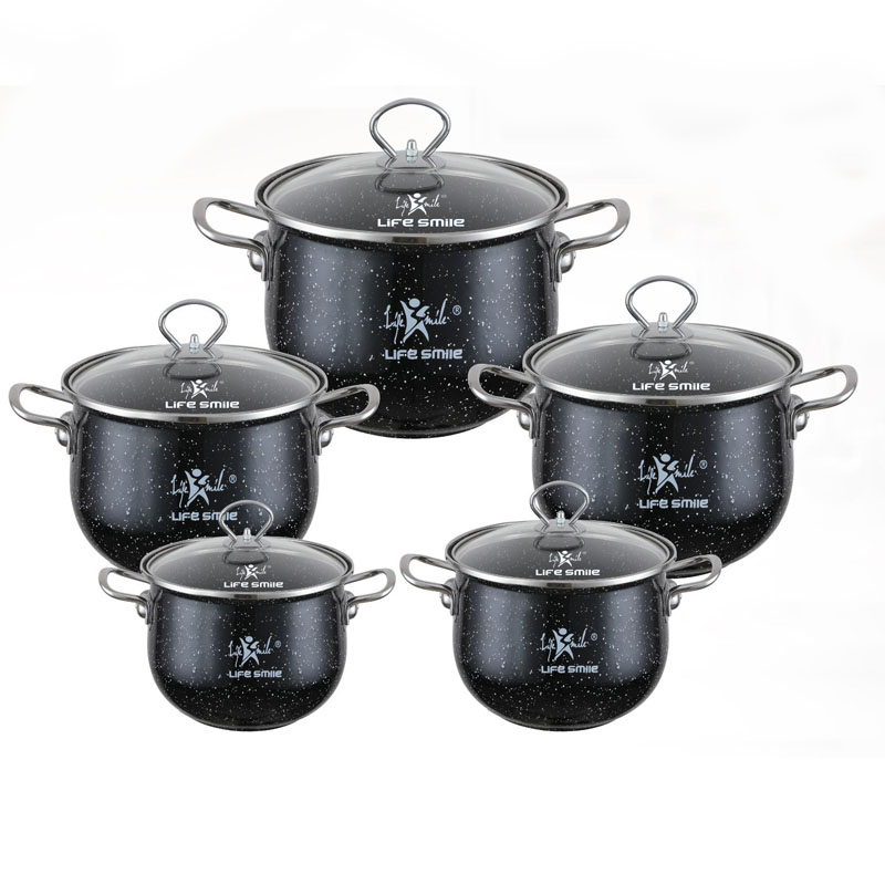 سرویس قابلمه 10 پارچه لایف اسمایل لعابی مدل NMLP-10S-F1