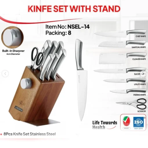 ویژگی های سرویس چاقو 8 پارچه لایف اسمایل کد NSEL-14