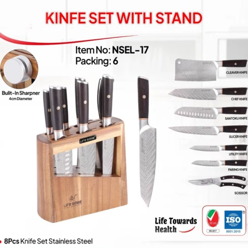سرویس چاقو 8 پارچه لایف اسمایل کد NSEL-17