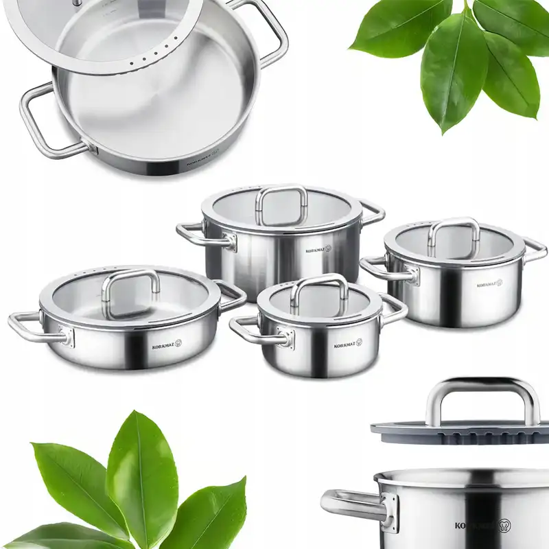 قابلیت های سرویس قابلمه استیل کرکماز مدل A2794 ظرفیت ۸ پارچه