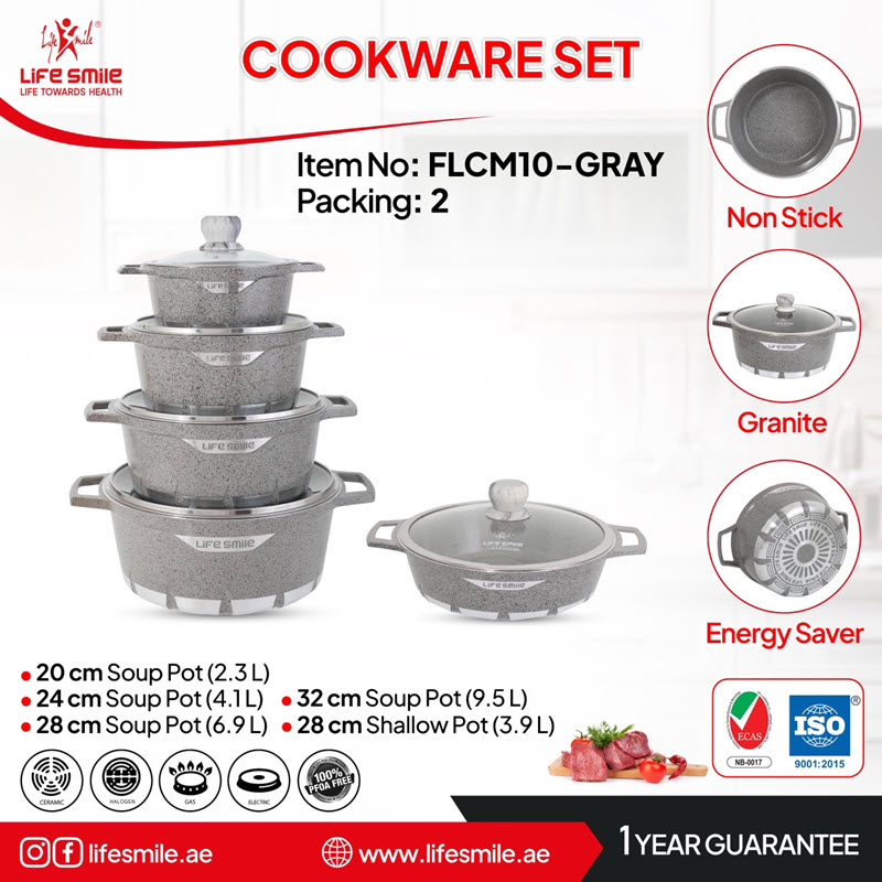 سرویس قابلمه 10 پارچه گرانیتی لایف اسمایل FLCM10