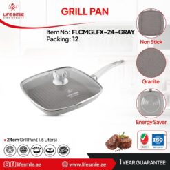 تابه گریل 24 سانتی گرانیت لایف اسمایل FLCMGLFX-24
