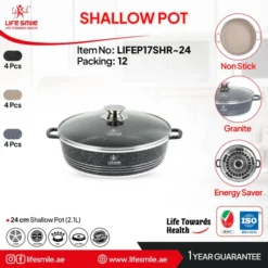 تابه دو دسته گرانیتی سایز 24 لایف اسمایل P17