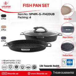 تابه ماهی دبل گرانیتی سایز 42 لایف اسمایل مدل SPHM-S-FI42 Dub24