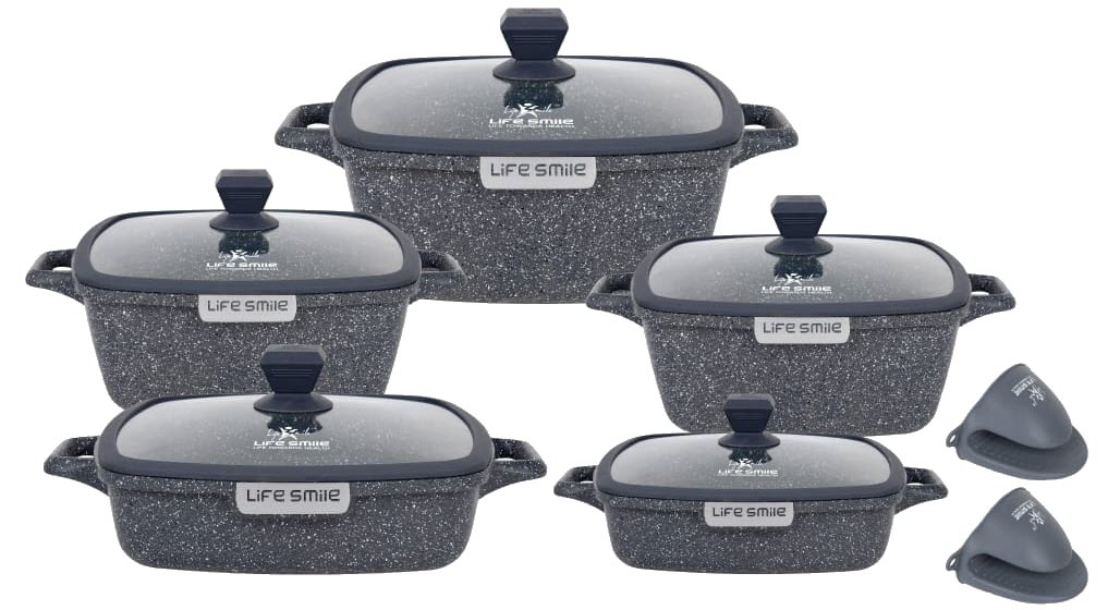 سرویس قابلمه ۱۰ پارچه لایف اسمایل SPHM-S-GL-10N-BLUE