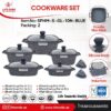 سرویس قابلمه 10 پارچه مربع گرانیتی لایف اسمایل مدل SPHM-S-GL-10N-BLUE