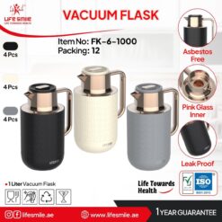فلاسک وکیوم یک لیتری لایف‌اسمایل مدل FK-6-1000