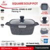 قابلمه مربع گرانیتی سایز 40 لایف اسمایل مدل SPHM-S-40p