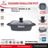 تابه مربع دو دسته سایز 36 گرانیتی لایف اسمایل SPSHM-S-36