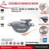 تابه وک دو دسته گرانیتی سایز ۲۸ لایف‌اسمایل مدل SPHM-S-2HWOK-28
